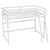 White Twin Size High Loft Bed with Inclined Ladder and Guardrails