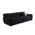 Black Boucle 3-Seater Marshmallow Sofa with Rolled Arms and Plush Foam Cushions