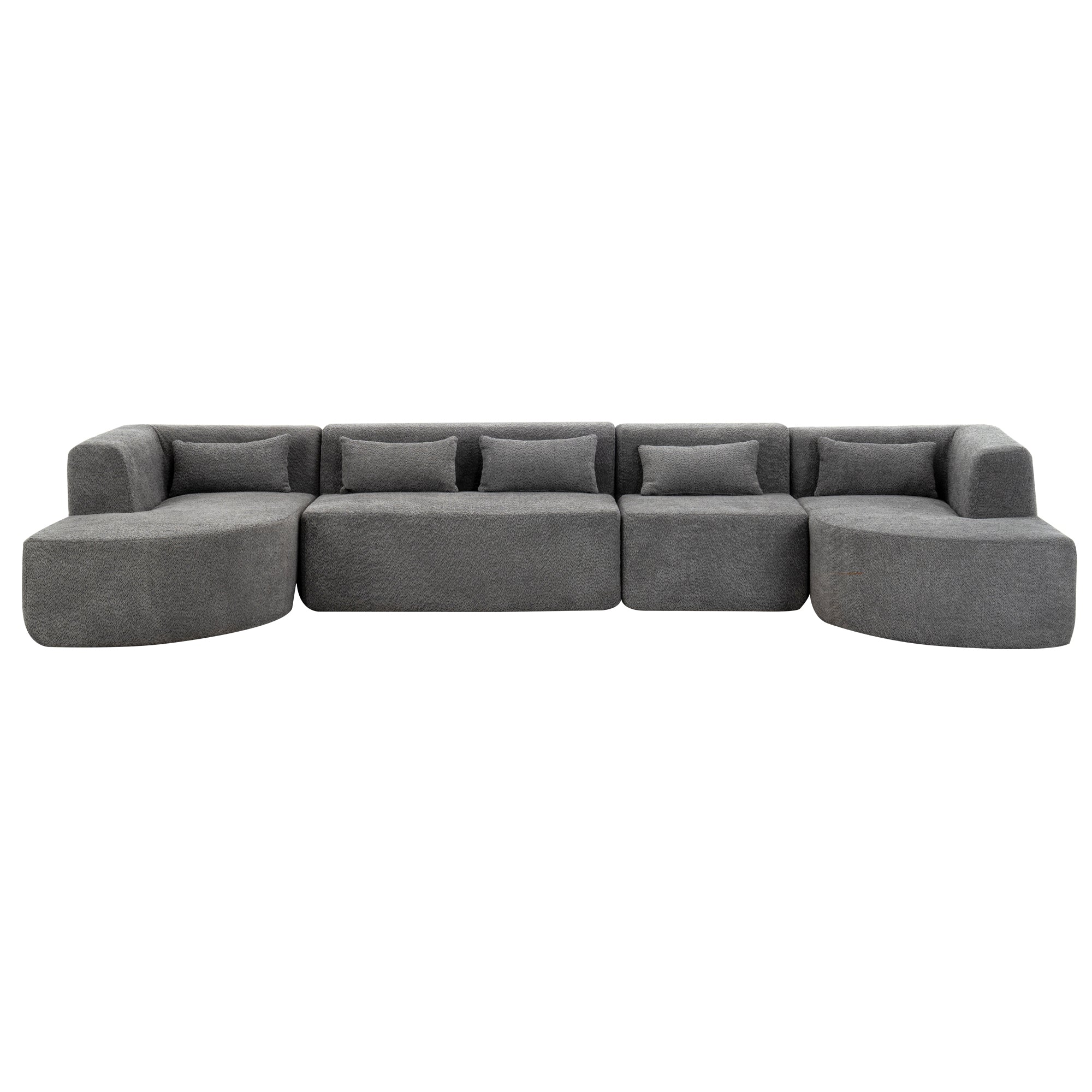 Copenhagen Modular Bouclé L-Shape Sofa in Light Gray