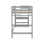 Gray Twin High Loft Bed with Ladder Landing Platform and Guardrails