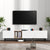 Modern TV Stand for 80 Inch TV with 3 Doors and Large Storage Cabinet In White