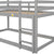 Twin over Twin Bunk Bed with Wood House Roof in Gray