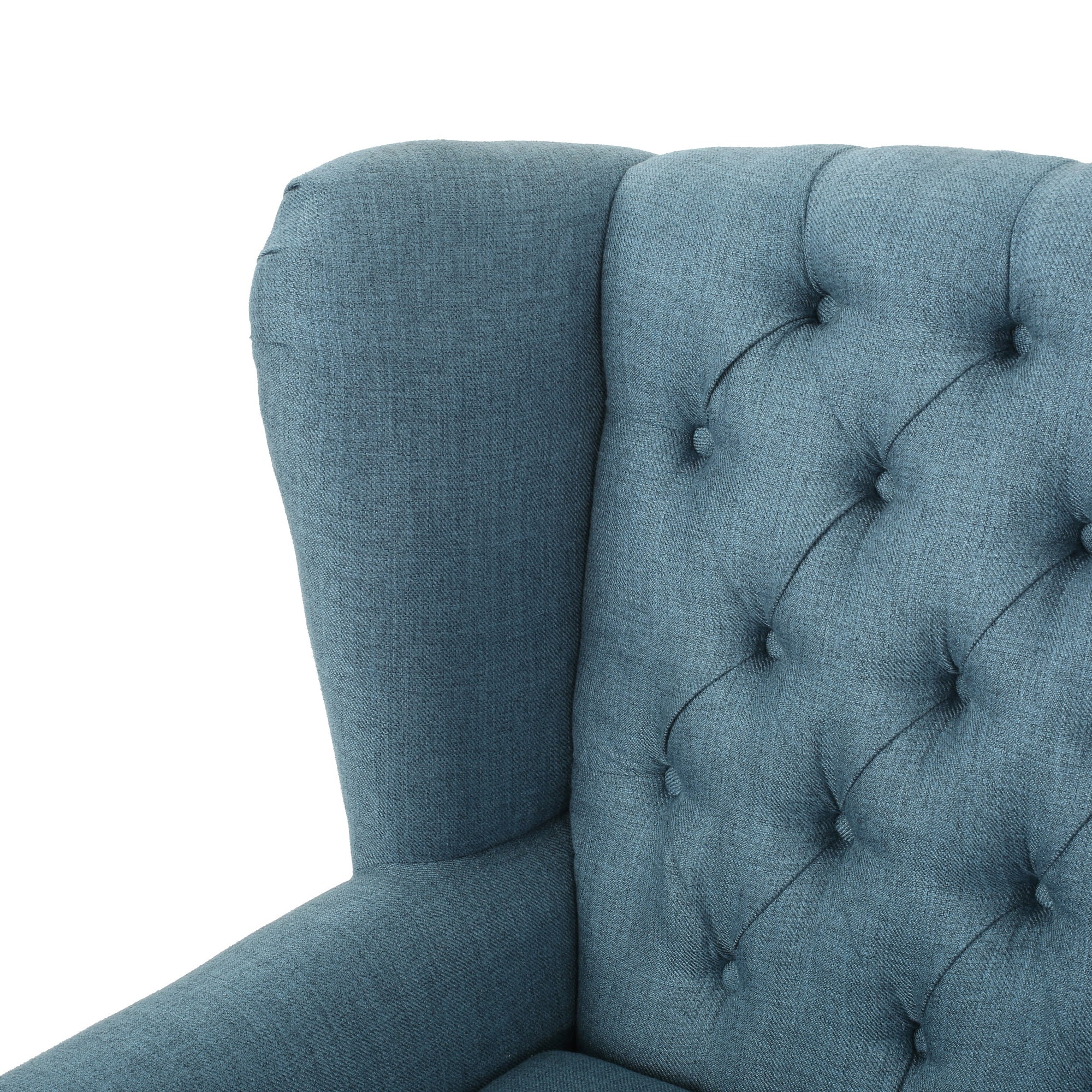 Antique-Styled Blue Tufted Armchair