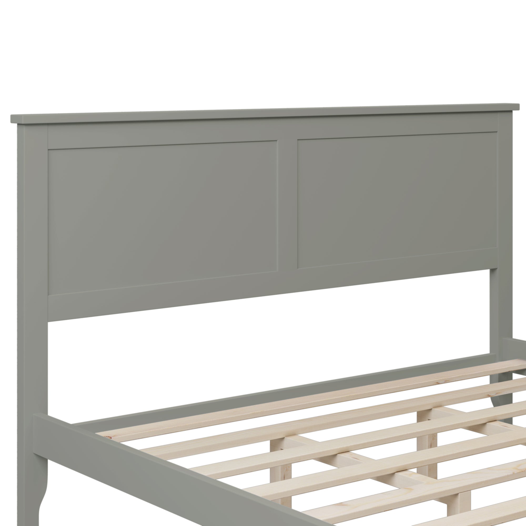 Gray Wooden Queen Size Platform Bed