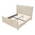 Modern Queen Size Cream Corduroy Upholstered Platform Bed Frame With High Headboard