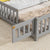 Gray Full House-Shaped Headboard Toddler Floor Bed with Fence