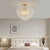 Gold Ceiling Pendant Light with Threaded Clear Glass Globe Shade