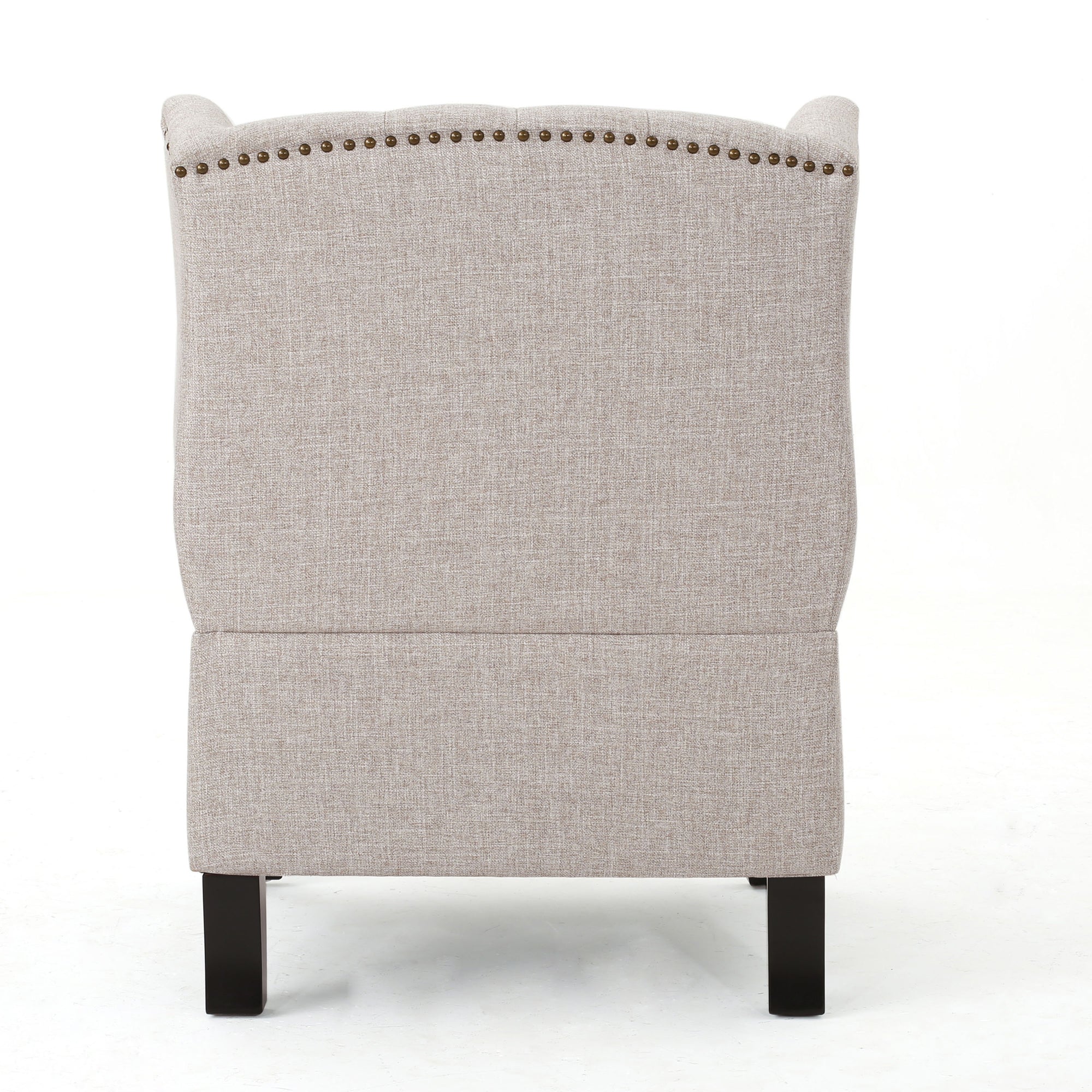 Beige Antique-Inspired Tufted Armchair