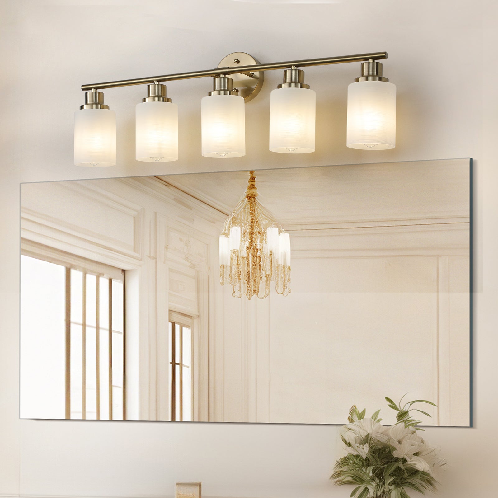 Golden Modern Bathroom Vanity Light