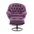 Purple Velvet Upholstered Chair with Ottoman