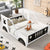 Full Size Classic Car-Shaped Platform Bed with Wheels In White