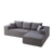 Modern Corduroy Upholstered Sectional Sofa Couch Set With Modular Design And Five Pillows For Customizable Comfort In Grey