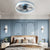 Aestin's Modern Blue Ceiling Fan with Dimmable LED Light