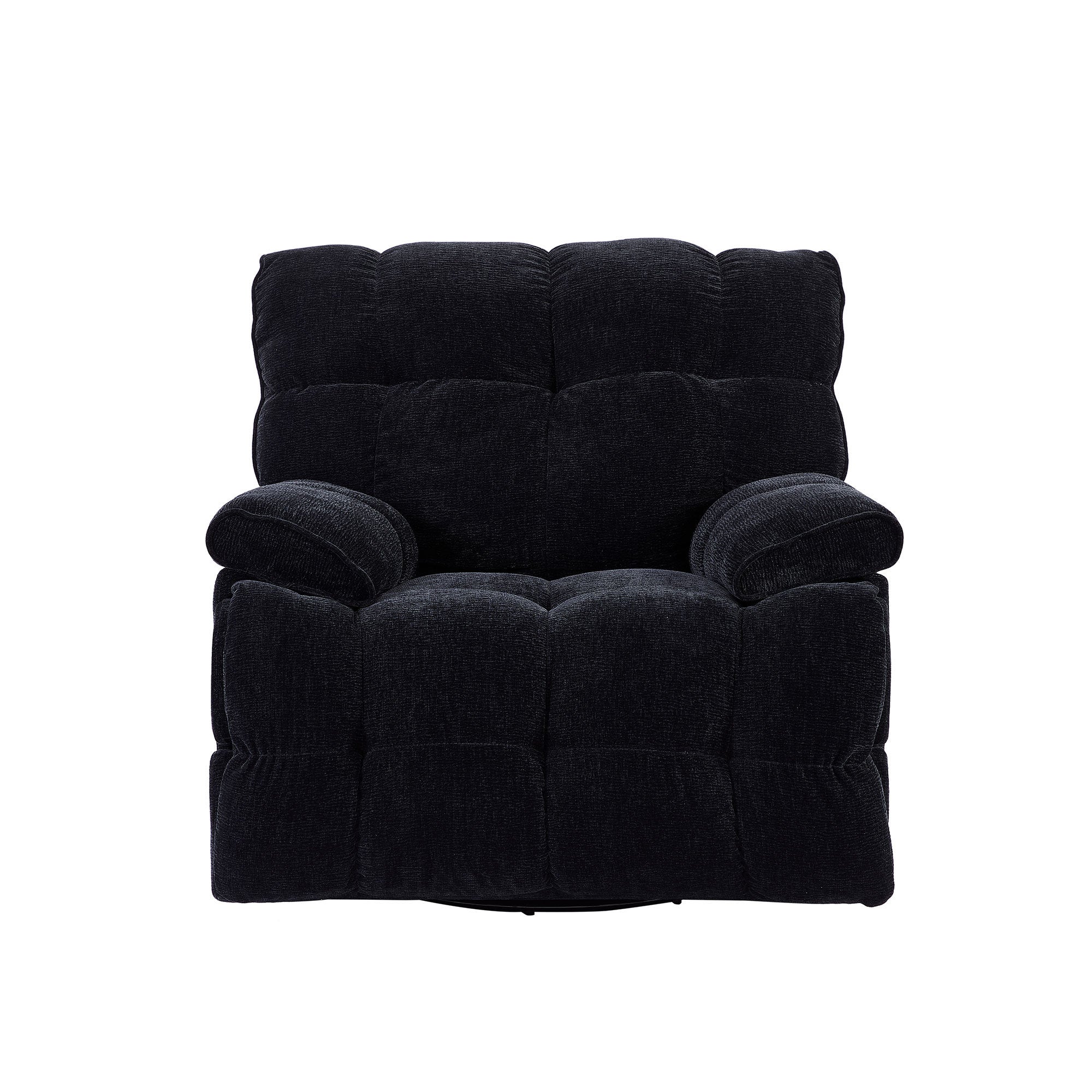 Black 360° Swivel Glider Recliner Chair