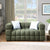 Olive Green Boucle 5-Seater Marshmallow Loveseat Sofa