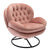 Pink Velvet Accent Chair with Ottoman Set