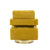 Open Back Mustard Chenille Swivel Accent Chair With Gold Stainless Steel Base