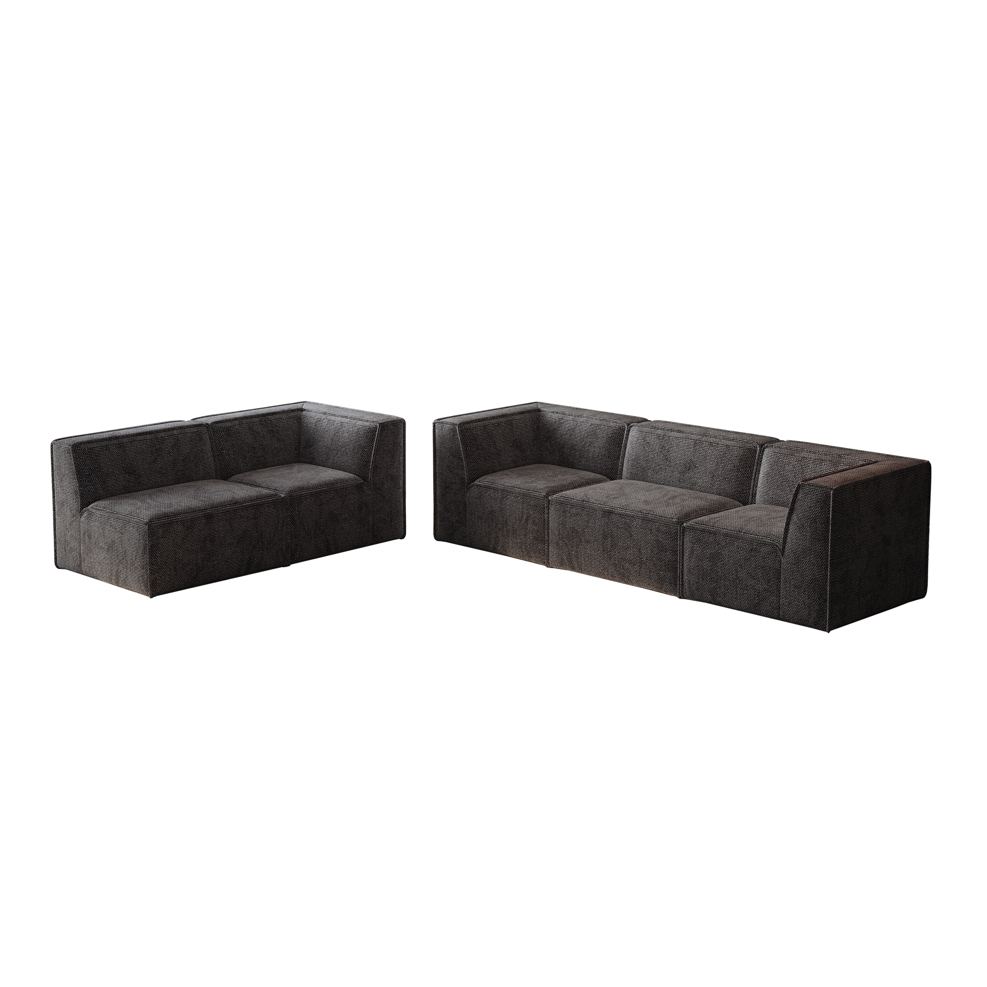 Kinshasa 5-Seat Modular Sofa in Black