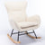 Beige Teddy Fabric Rocking Chair