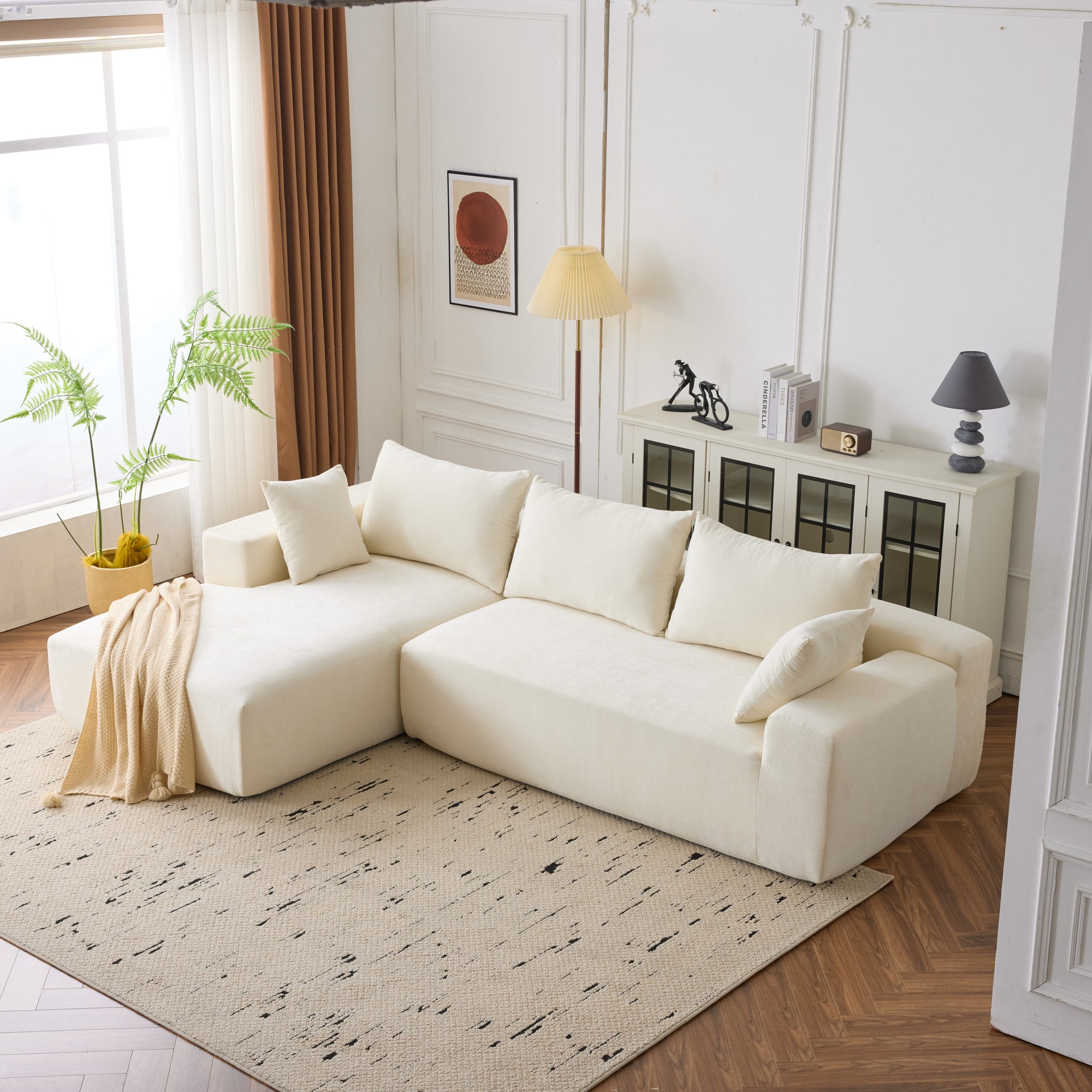 Dakar 4-Seat Minimalist Modular Sofa in White