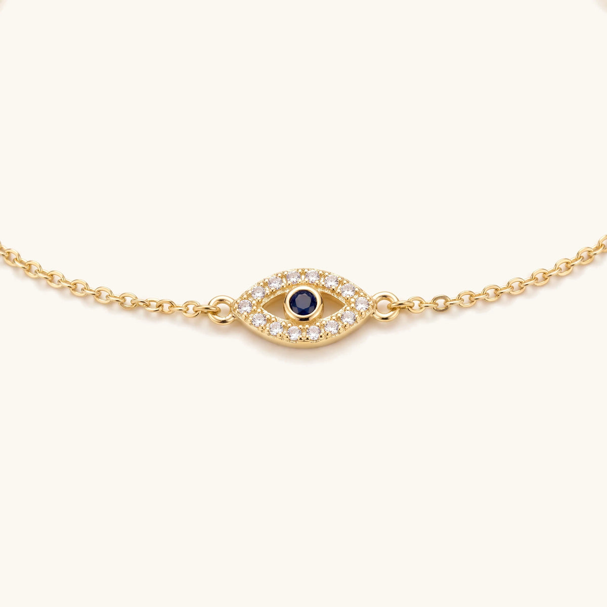 Evil Eye Gold Link Bracelet