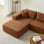 Lusaka 4-Seat Modern Sectional Sofa in Orange