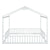 White Double Twin House-Style Toddler Floor Bed with Fence & Guardrails