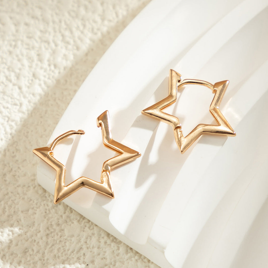 Star Huggie Earrings Star Hoop