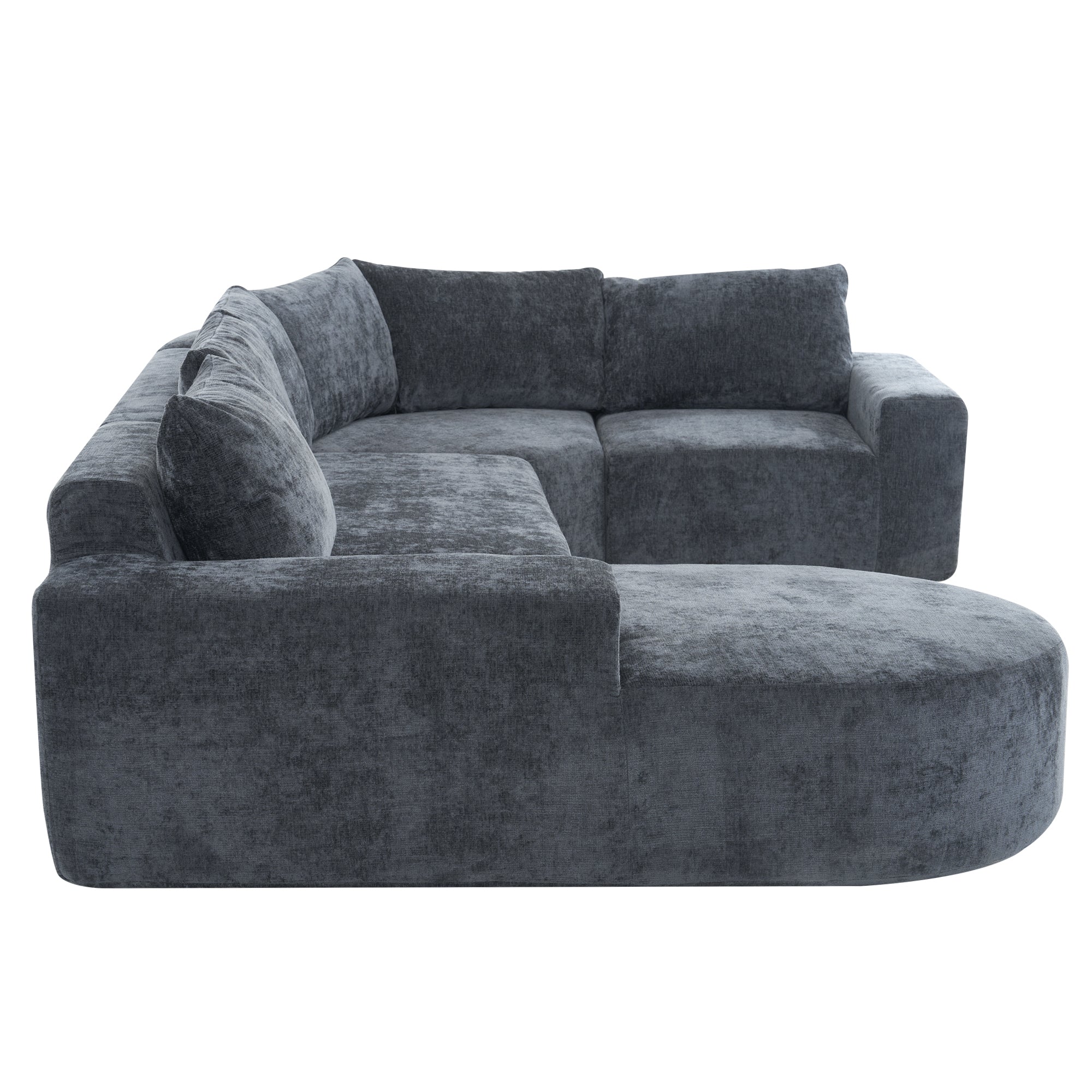 Amalfi Modular Chenille Sectional Sofa in Gray