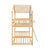 Twin Over Twin House Bunk Bed with Roof, Window, and Door in Natural and White Tones