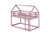 Twin Over Twin Pink House-Shaped Floor Bunk Bed with Ladder and Guardrails