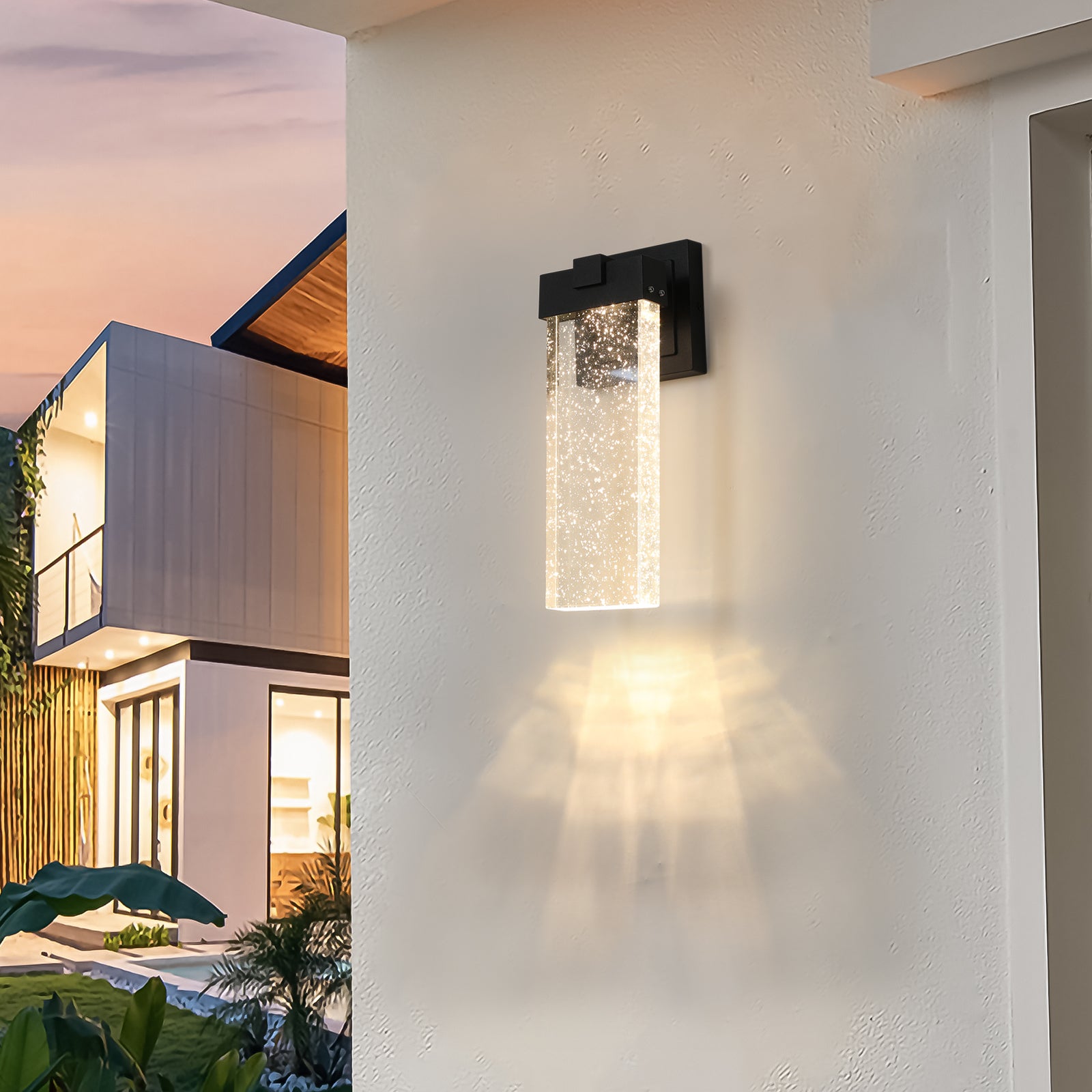 Outdoor Waterproof Transparent LED Crystal Wall Lamp (2-Pack)