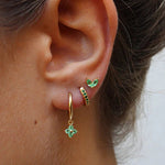 Load image into Gallery viewer, 3pc Dainty Floral Huggie Whale Earrings Set
