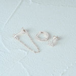Load image into Gallery viewer, 3pc Dainty Floral Tassel Chain Earrings Set
