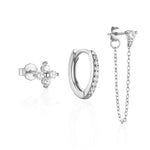 Load image into Gallery viewer, 3pc Dainty Floral Tassel Chain Earrings Set
