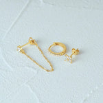 Load image into Gallery viewer, 3pc Dainty Floral Tassel Chain Earrings Set
