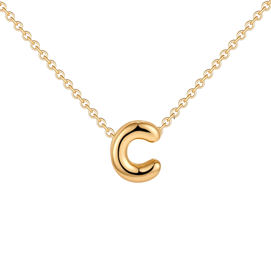 Dainty Bubble Initial Necklace