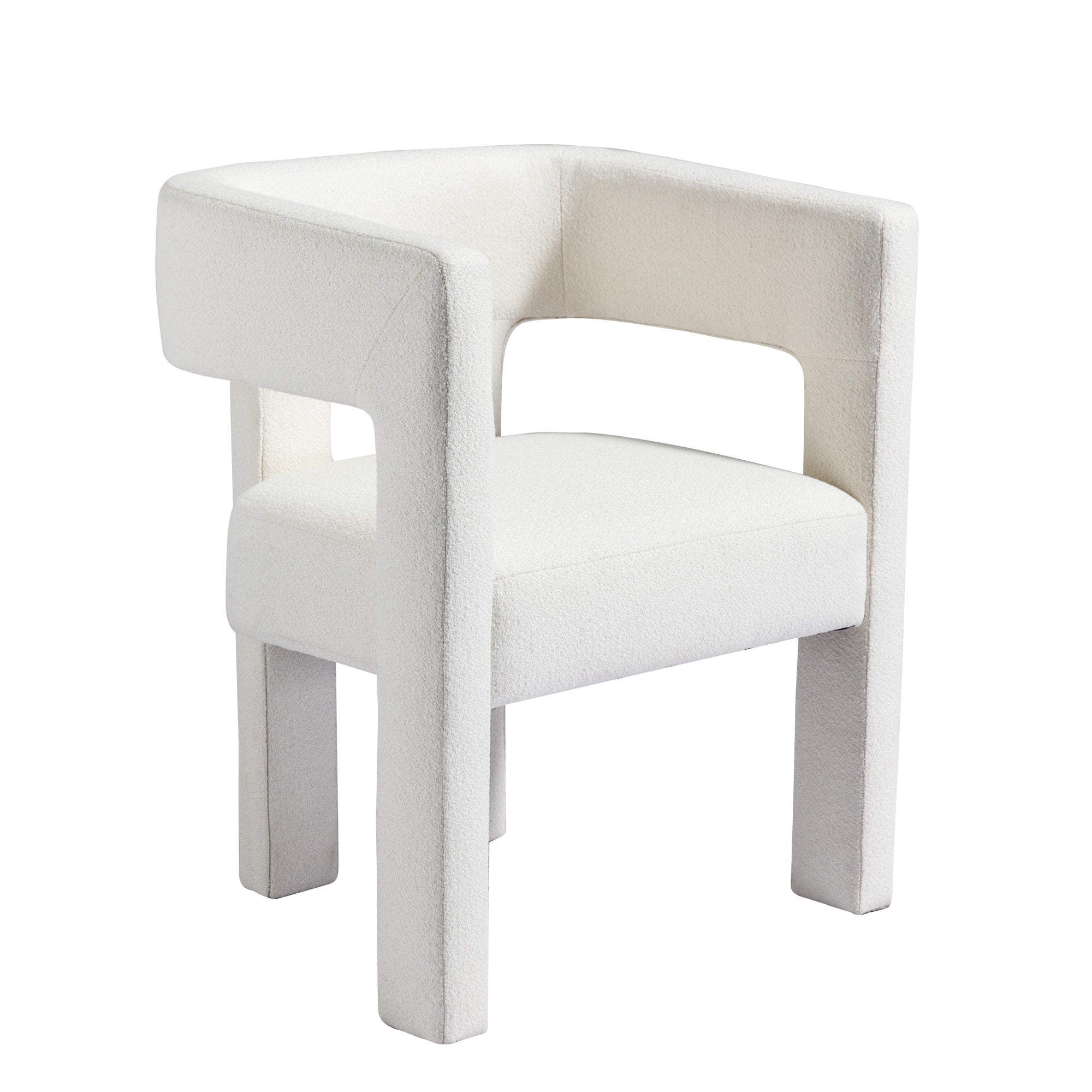 Contemporary Beige Fabric Upholstered Accent Chair