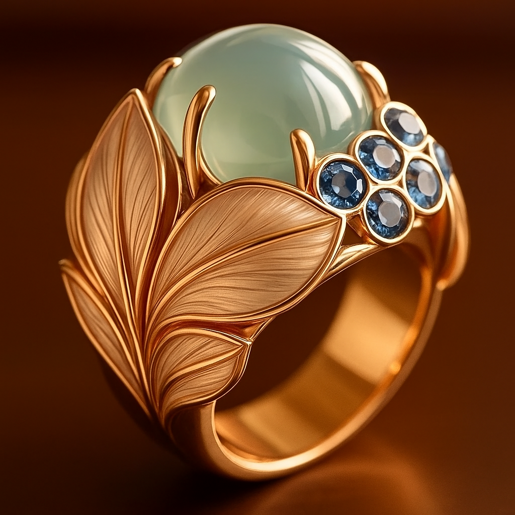Elegant Leaf Statement Ring in Gold