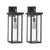 Aestin's Set of 2 Modern Outdoor Wall Lanterns with Black Metal Frame and Clear Glass