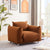 Wide Pillow Single Sofa Accent Chair In Rust Red Cotton Linen