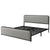 King-Size Heavy Duty Metal Platform Bed with Curved Upholstered Headboard