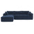 Cairo 4-Seat Modular Wrinkle-Resistant Chenille Sofa in Dark Blue