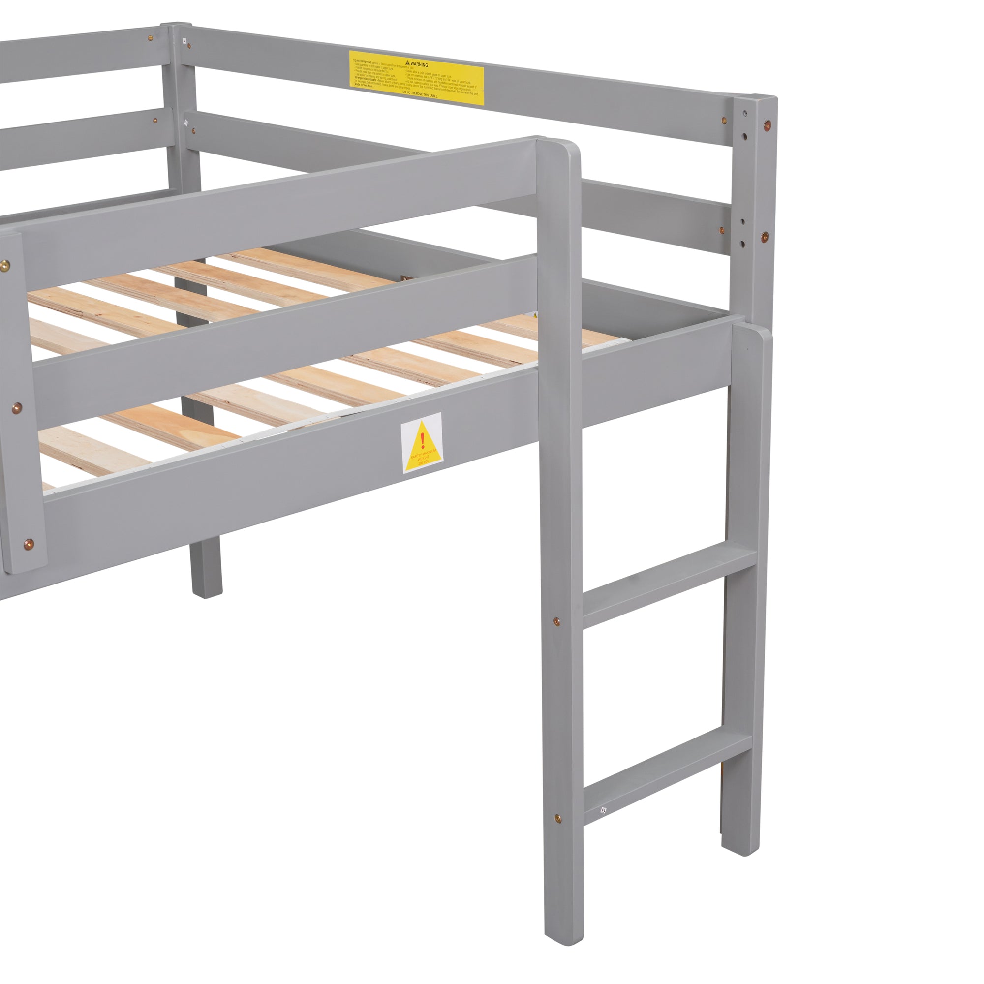 Full Size Loft Bed in Gray