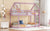 Twin Over Twin Pink House-Shaped Floor Bunk Bed with Ladder and Guardrails