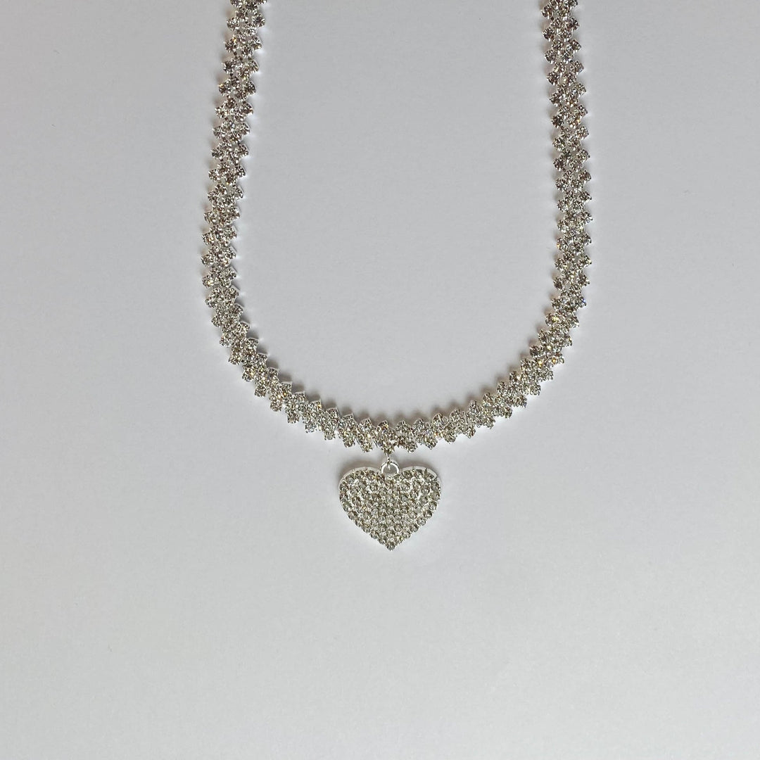 Zirconia Inlay Double Tennis Chain Necklace