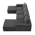 Tangier 6-Seat Modular U-Shape Sofa in Dark Gray