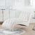 White Teddy Velvet Tufted Armless Chaise Lounge