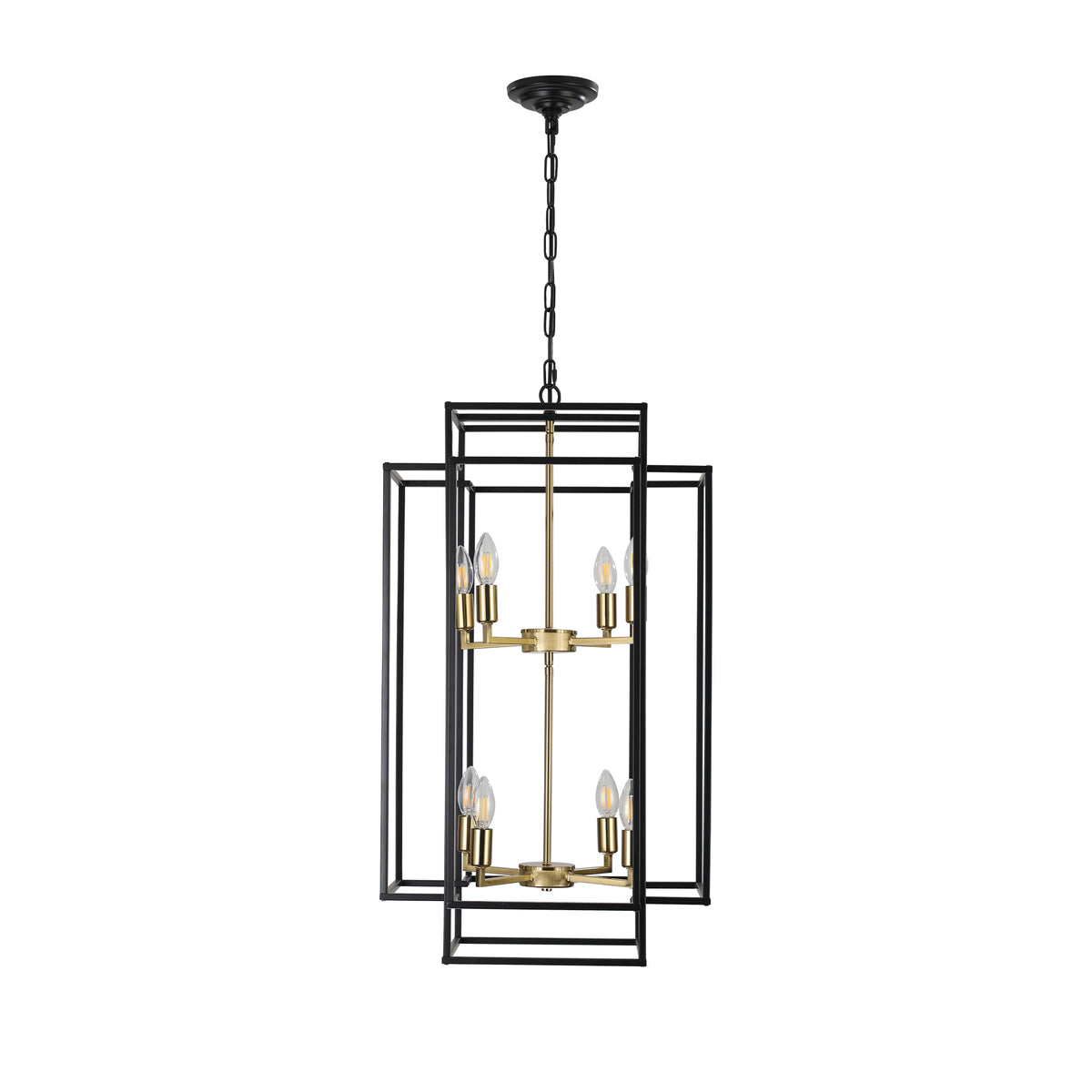 8-Lights Lantern Tiered Pendant Light Fixture