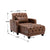 Reclining Tufted Chaise Lounge with Lumbar Pillow and Wireless Phone Charging in Brown